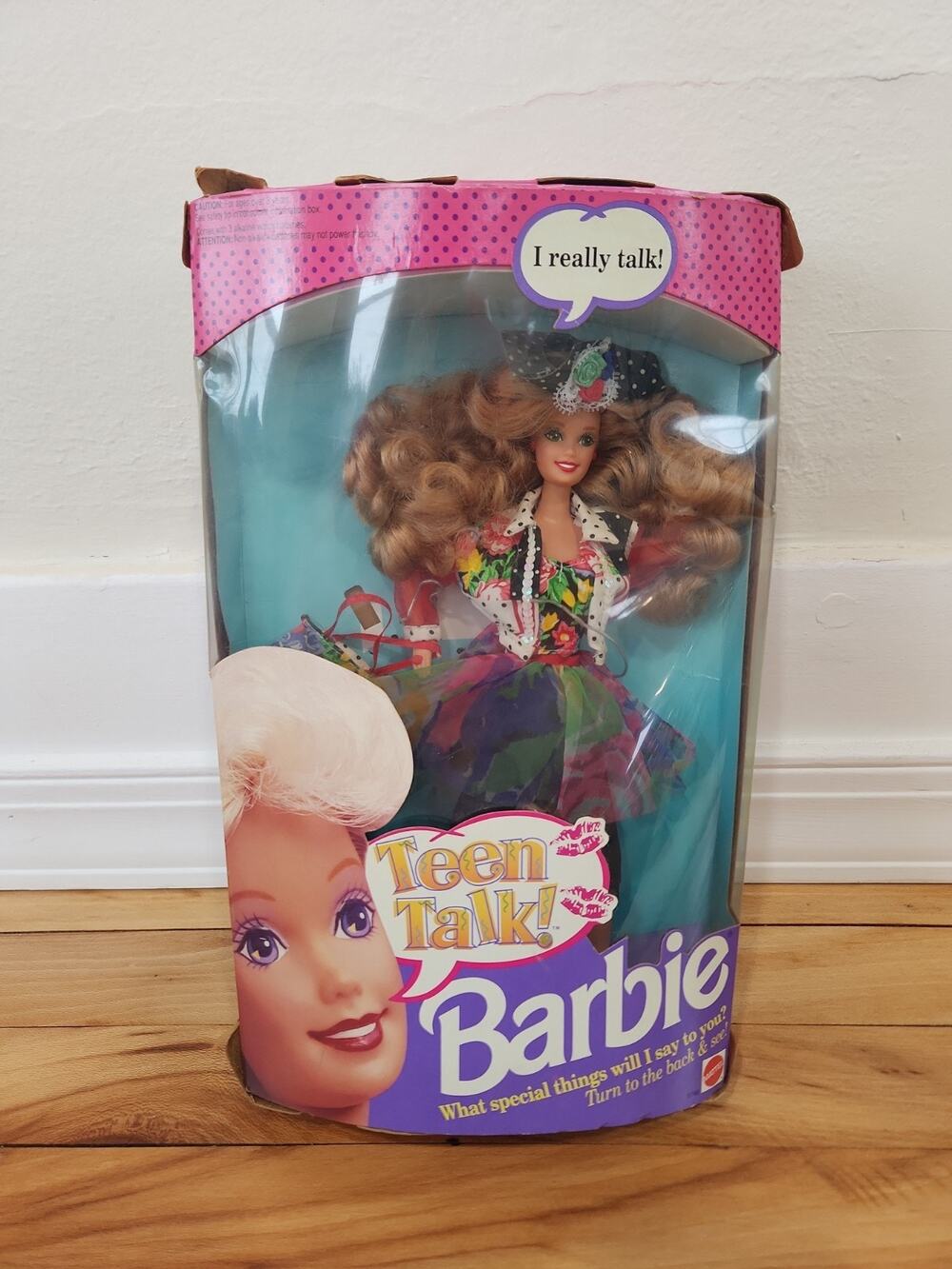 NIB 1991 Mattel Teen Talk! Barbie Blonde Crimped Hair